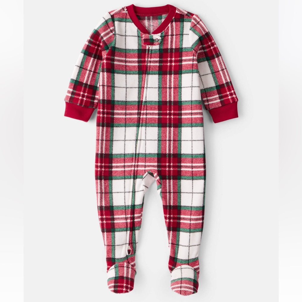 Carter's Red and Green Plaid Footie